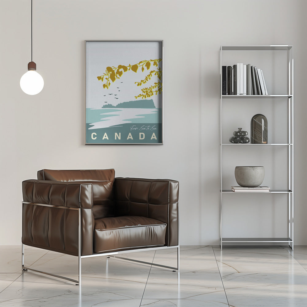 Wall art mellow anticipation Canadian Lakeland-16X20inches-In Black Floating Frame