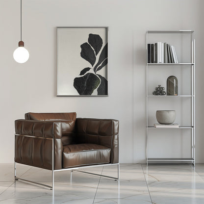 Artwork- Floral Abstract 8-36X48inches-In Black Floating Frame