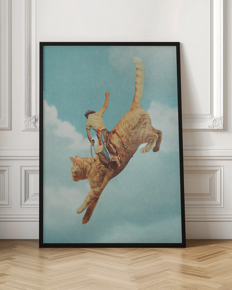  Meehaw   Rodio Cat Wall Artwork In Black Floating Frame