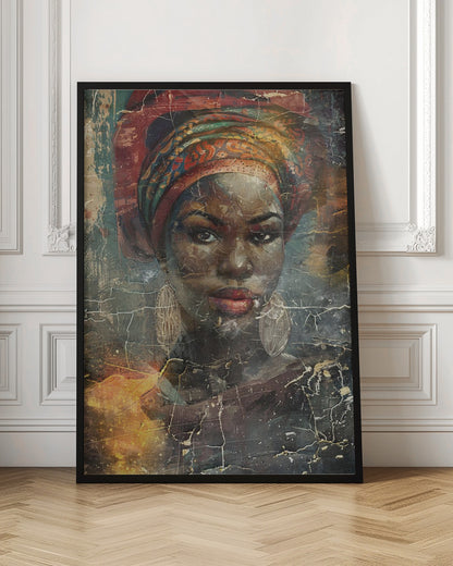  African Art Illustration Wallart 068 Wall Artwork Gallery Wrapped (Ready to Hang)