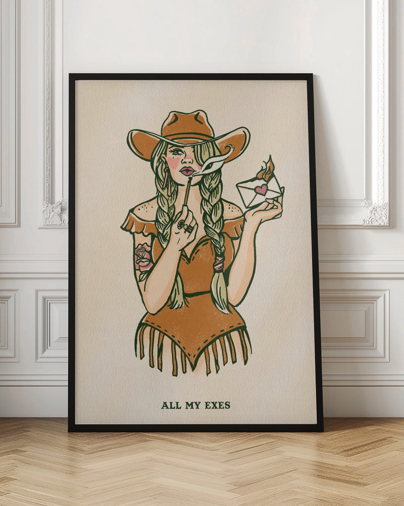  All My Exes 2 Wall Artwork In Black Floating Frame