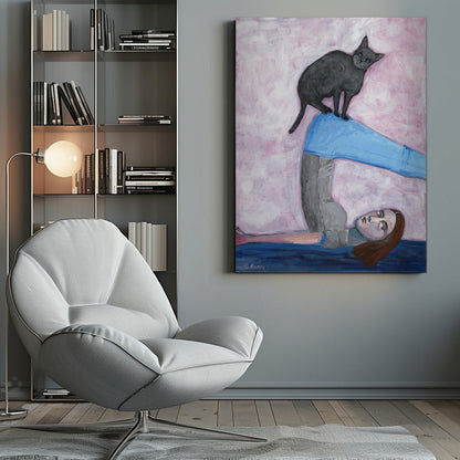  Yoga with my Cat Wall Artwork 0