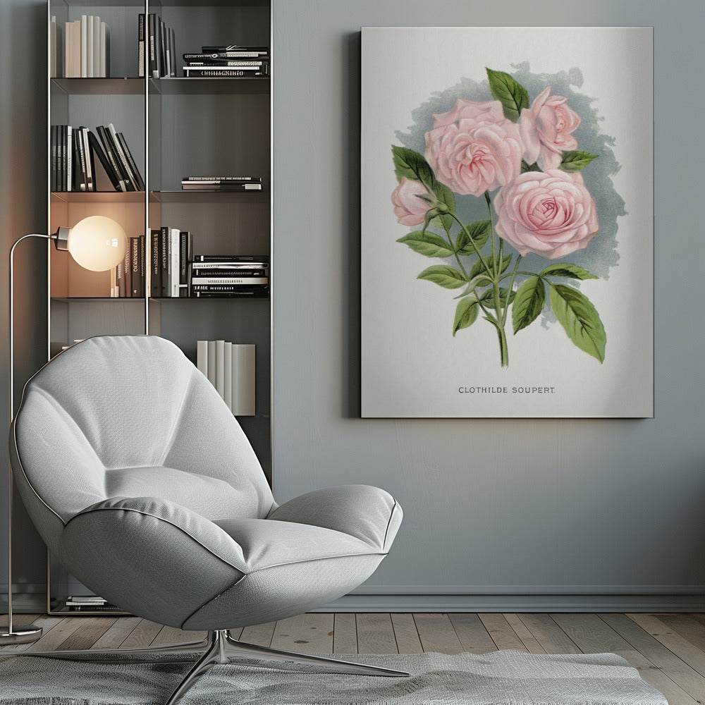  Pink Rose, Clothilde Soupert Lithograph Wall Artwork 0