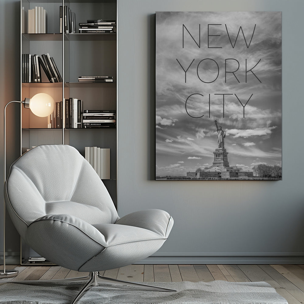 Wall art NYC Statue of Liberty | Text &amp; Skyline