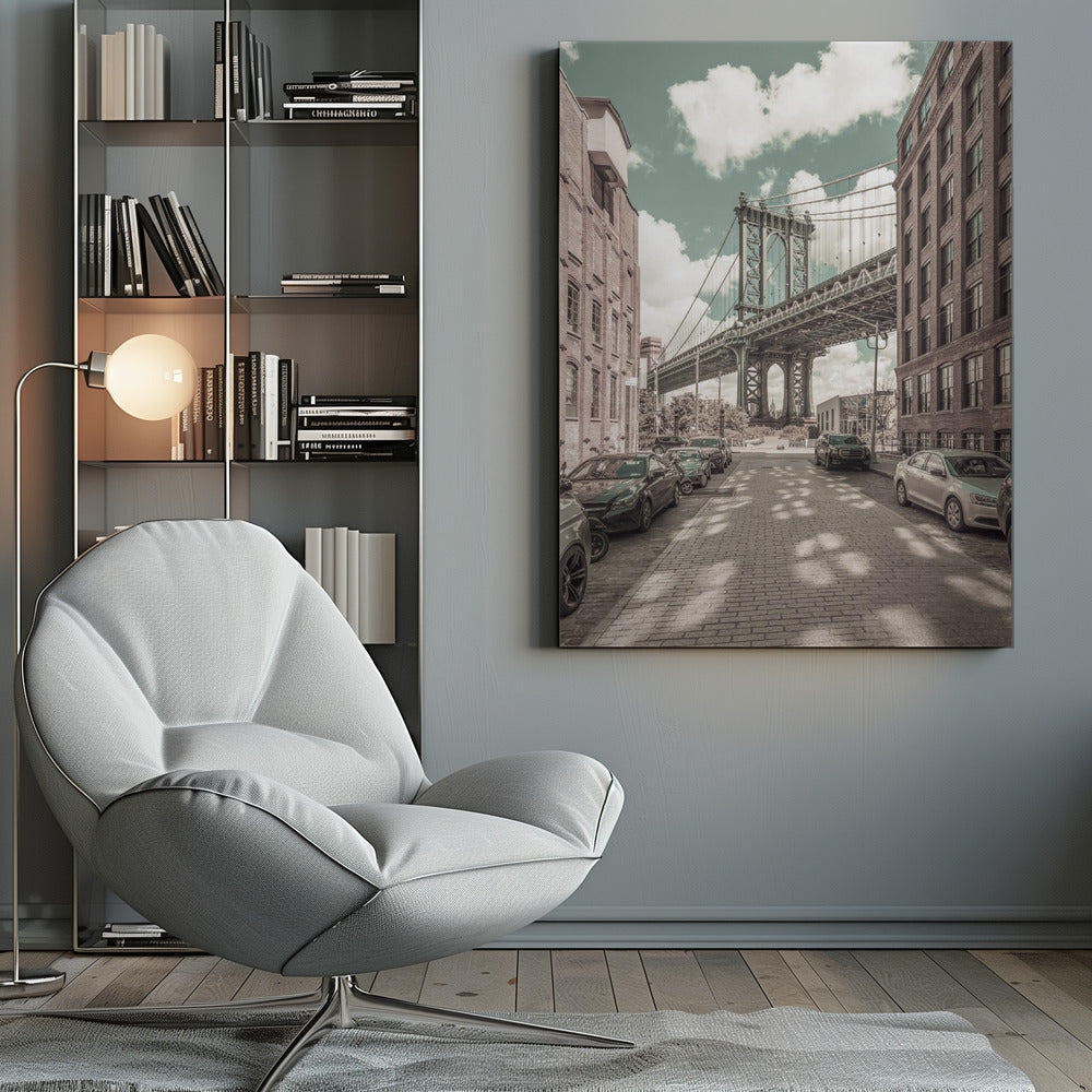  NEW YORK CITY Manhattan Bridge | urban vintage style Wall Artwork 0