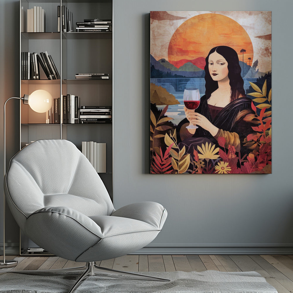 canvas prints Mona Lisa Chill Out  Watercolor Digital Paintinginches- 