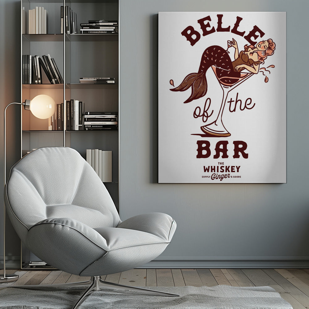 canvas prints Belle Of The Bar Mermaid Pin Up Artinches- 