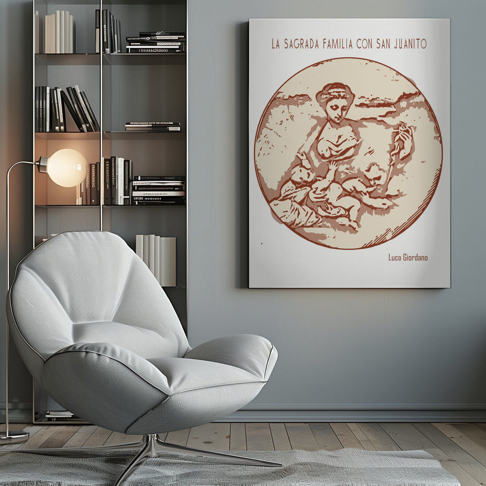 canvas prints Line Art Minimalist – La Sagrada Familia Con San Juanito – Luca Giordanoinches- 