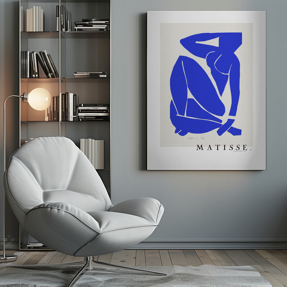 Artwork  Nudo Blu III 1952 Boarder 36X48-inches