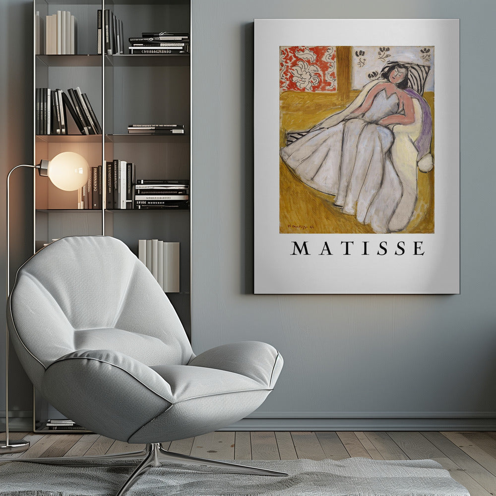 Artwork  Jeune Femme à La Pelisse Blanche 36X48-inches