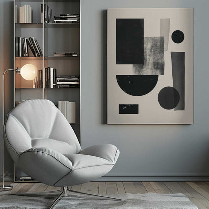 Wall art Black geometry collage