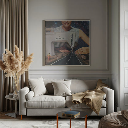 canvas prints This Is How a Road Gets Made. Sewinginches- 