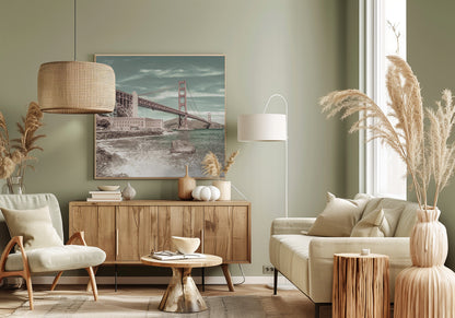  GOLDEN GATE BRIDGE Coastline Impression | urban vintage style Wall Artwork 0