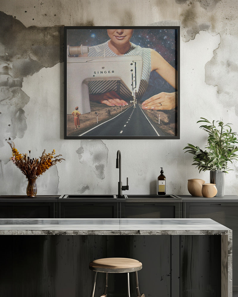canvas prints This Is How a Road Gets Made. Sewinginches- 