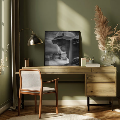 MONOCHROME ANTELOPE CANYON Pouring Sand Wall Artwork 0