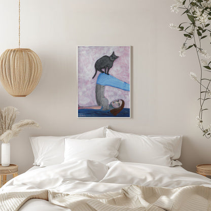  Yoga with my Cat Wall Artwork 0