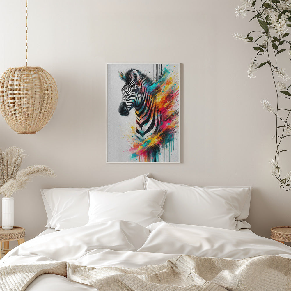 Artwork Colorful Zebrainches- 