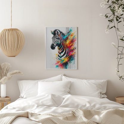 Artwork Colorful Zebrainches- 