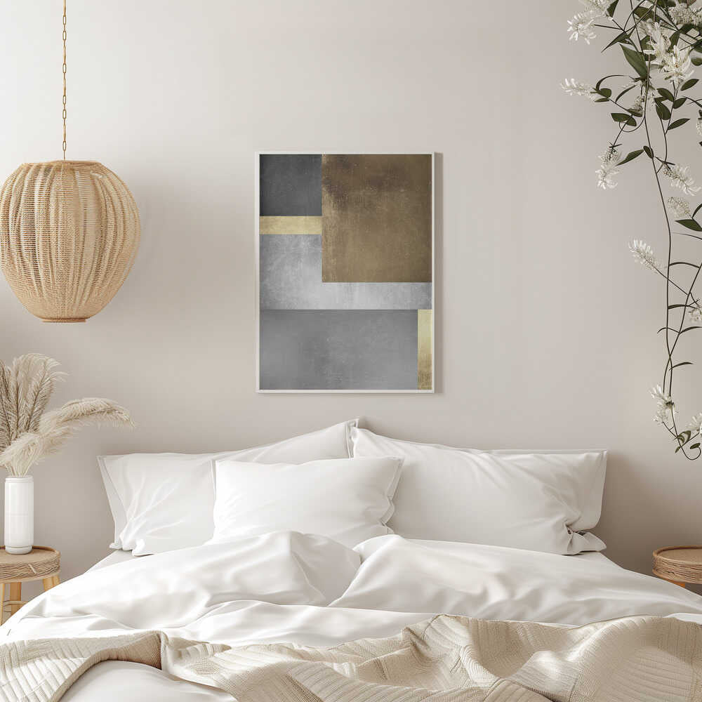 Wall art Gold and silver textures 3