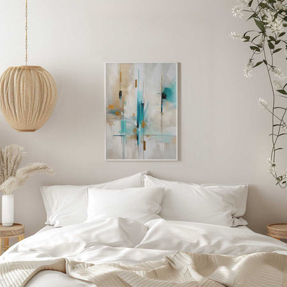 Wall art Echoes of Aqua and Gold