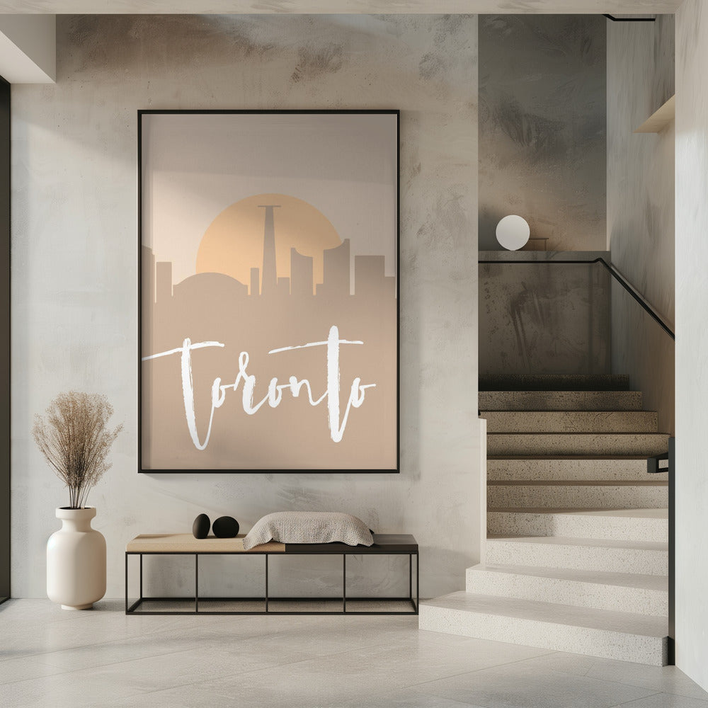 Wall art Skyline Earth Tone 2 95-16X20inches-Gallery Wrapped (Ready to Hang)