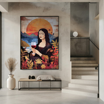 canvas prints Mona Lisa Chill Out  Watercolor Digital Painting16X20inches- Unframed