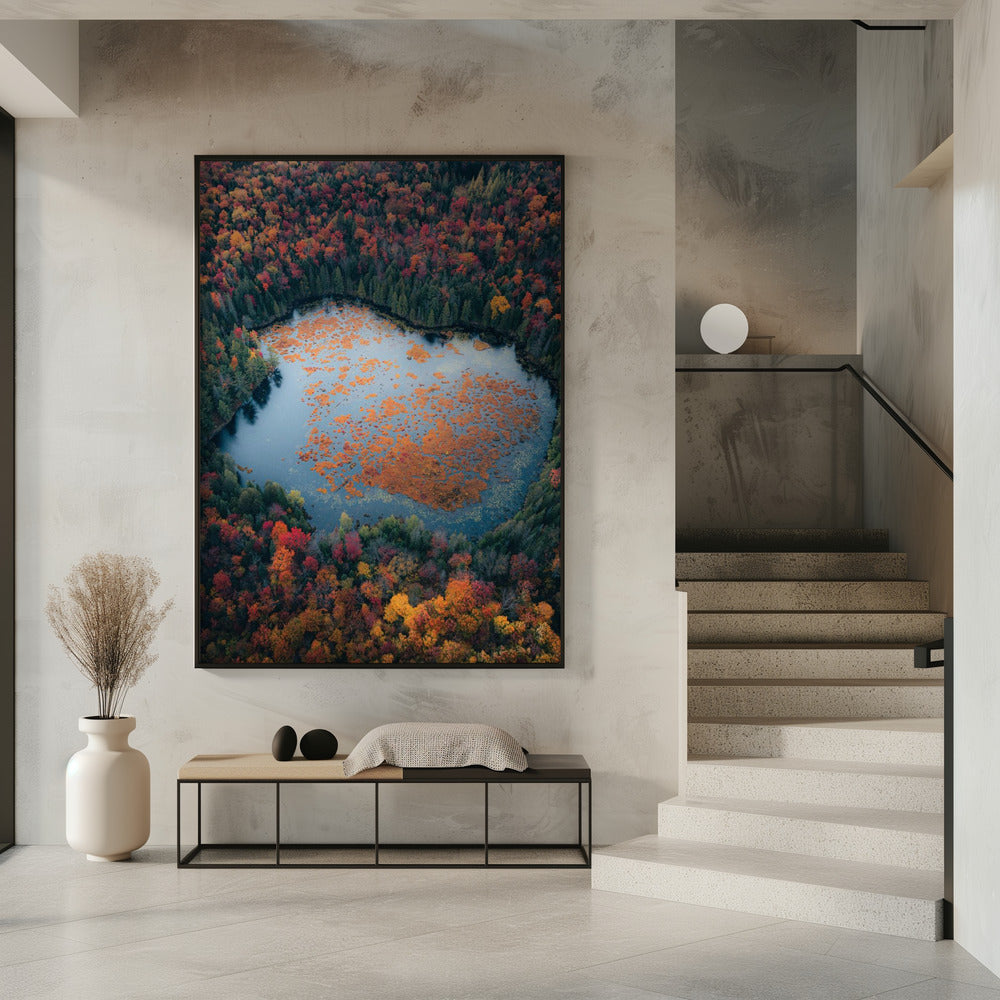 Wall art Autumn at the Lake-16X20inches-Gallery Wrapped (Ready to Hang)