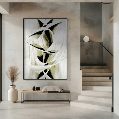 Wall art  Intertwined Shapes And Monochromatic Tones