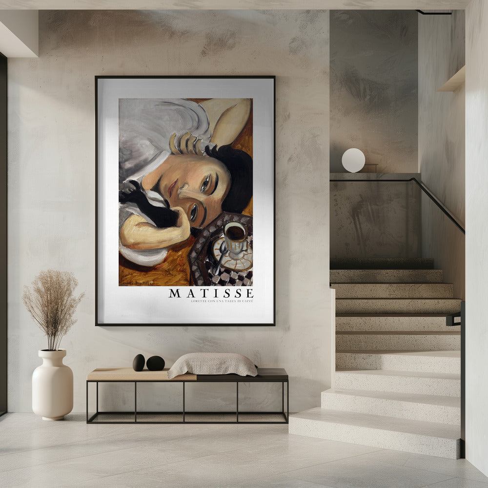 Artwork  Lorette Con Una Tazza Di Caffe 1916 Boarder -inches