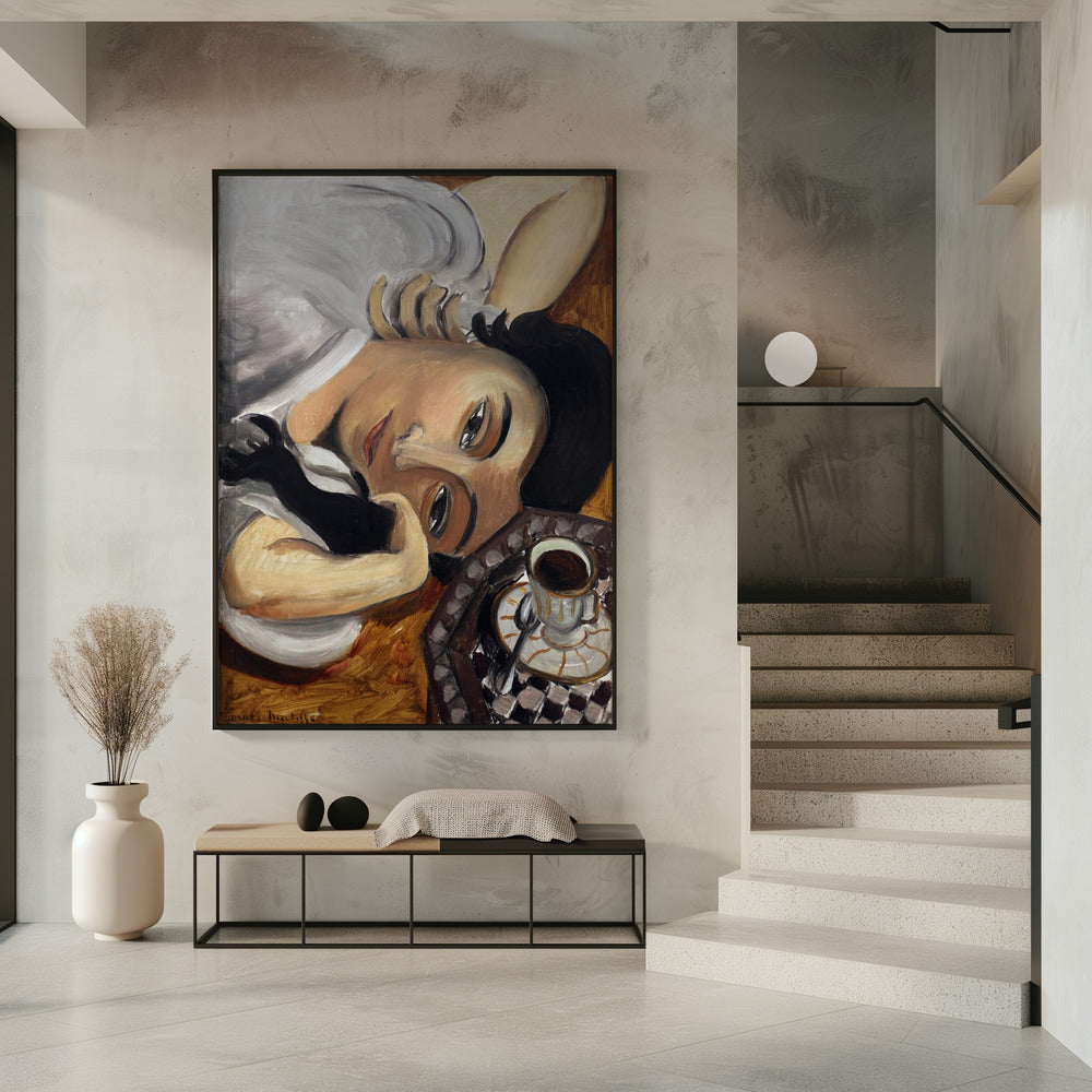 Artwork  Lorette Con Una Tazza Di Caffe 1916 -inches