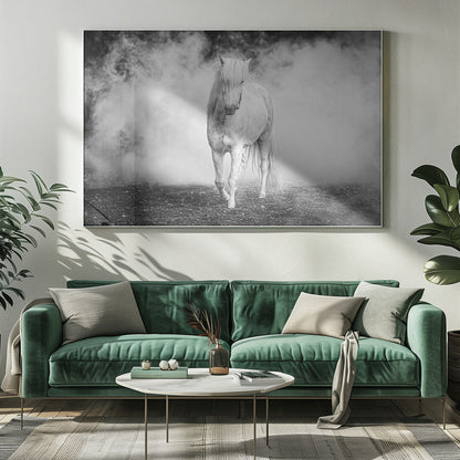 Artwork- Icelandic pony-48X36inches-In Black Floating Frame