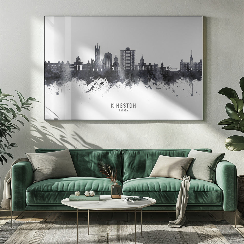 Wall art Kingston Canada Skyline-20X16inches-Gallery Wrapped (Ready to Hang)