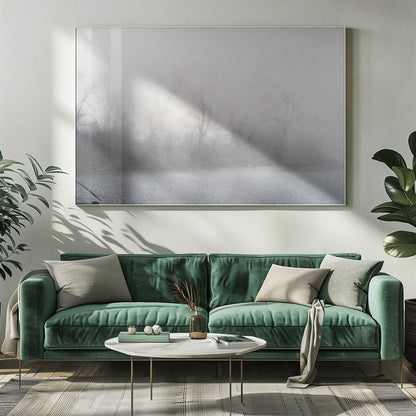 Artwork- Misty landscape-48X36inches-In Black Floating Frame
