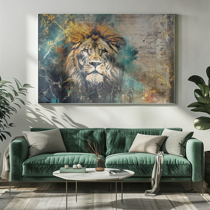 Artwork Lion Animal Vintage Art Illustration Wallart 1020X16inches- Unframed