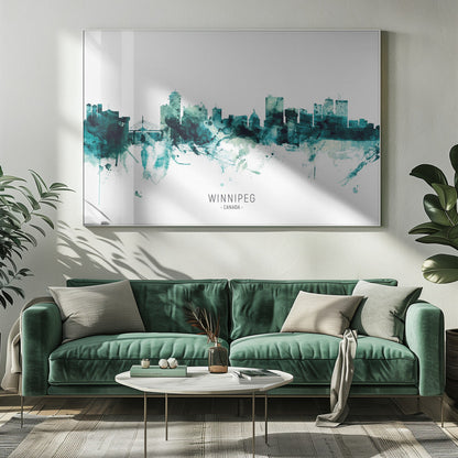 Wall art Winnipeg Canada Skyline-20X16inches-Gallery Wrapped (Ready to Hang)