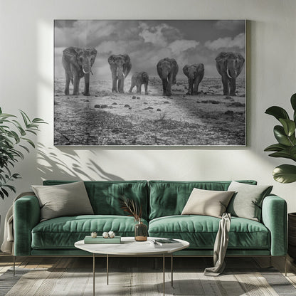 Artwork Big Family. Elephants20X16inches- Unframed