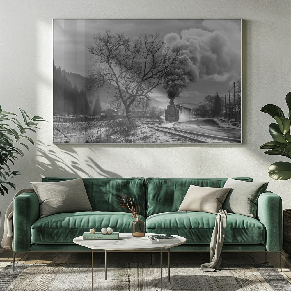 Artwork- Mocanita Hutulca-48X36inches-In Black Floating Frame