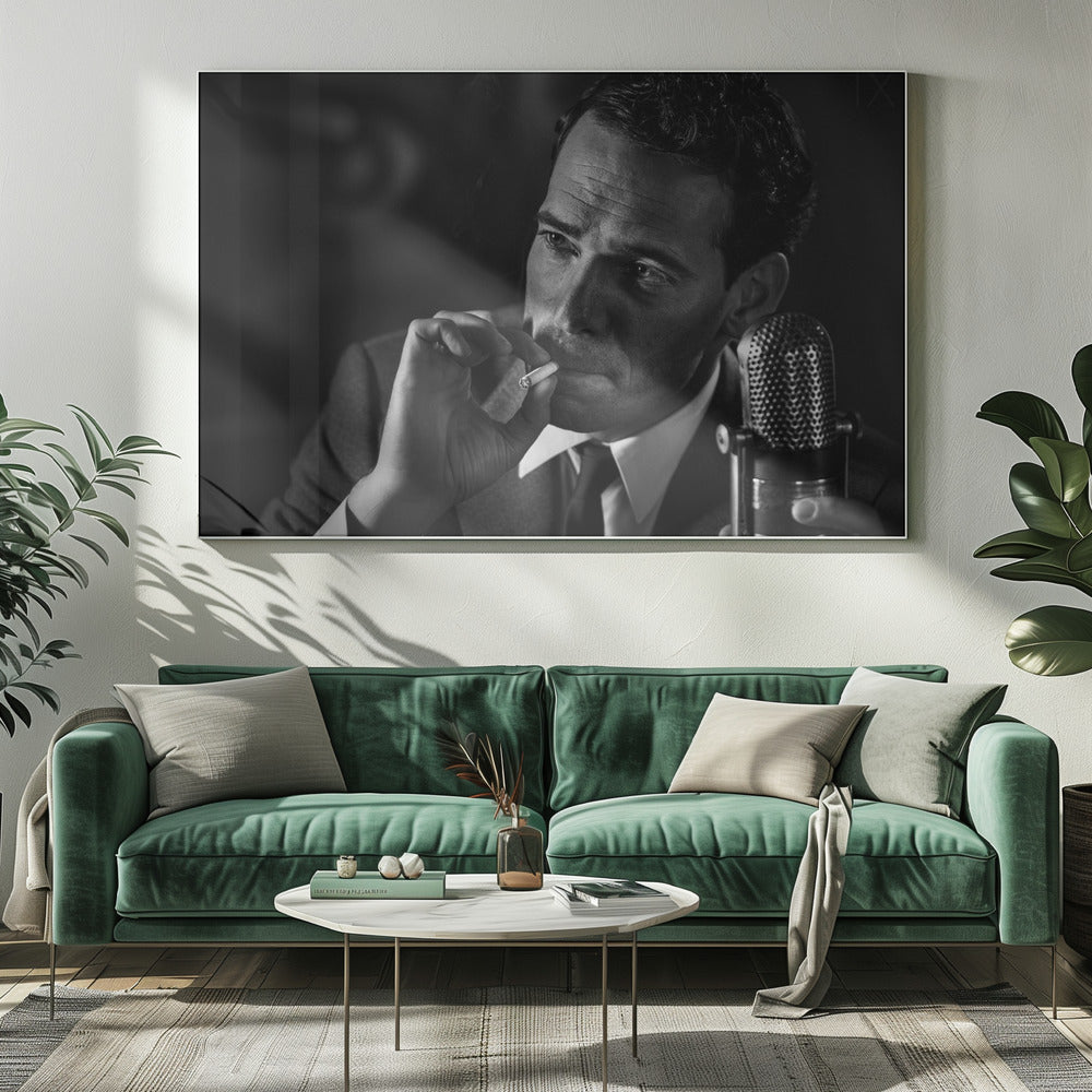 Artwork- Good night and good luck ... (2)-48X36inches-In Black Floating Frame