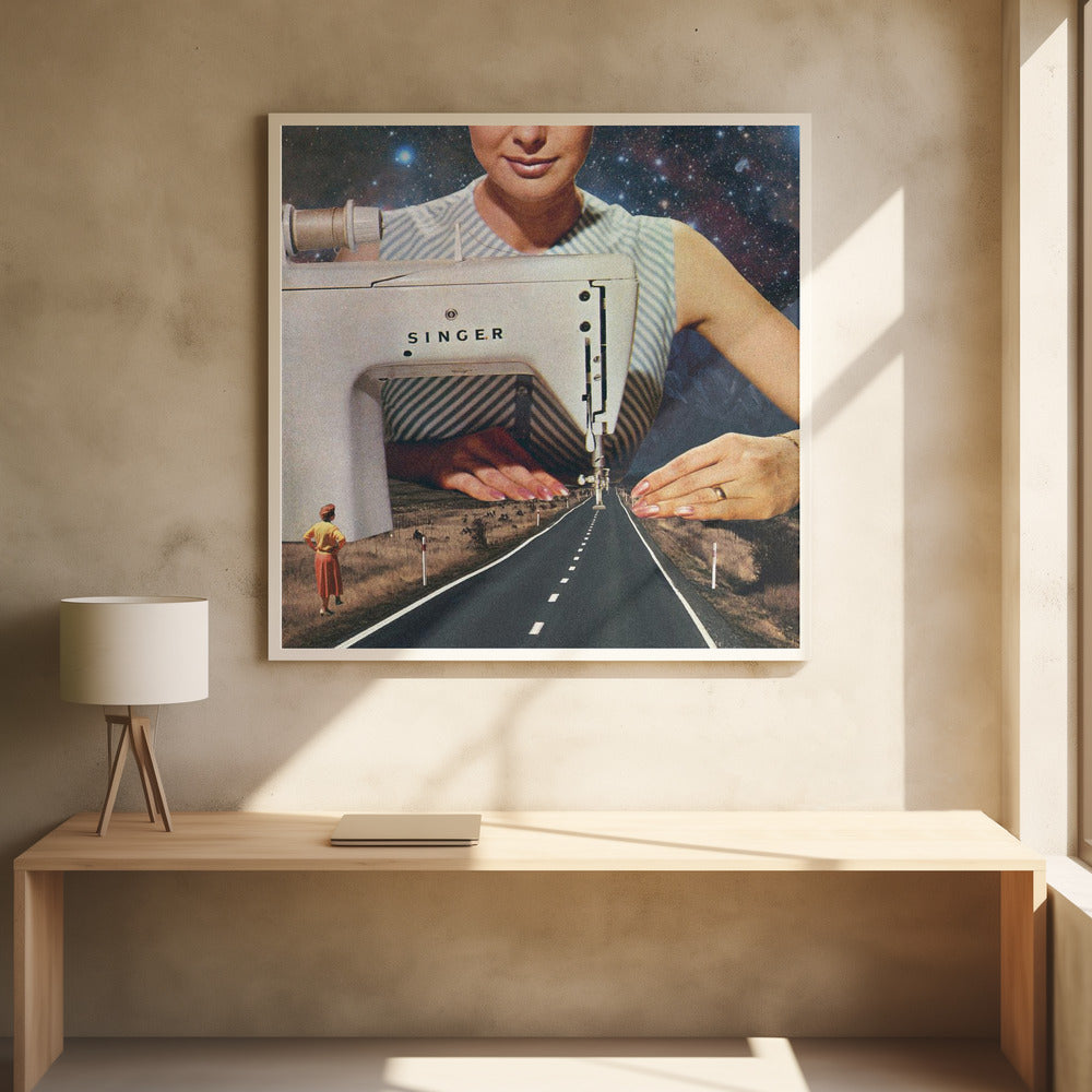 canvas prints This Is How a Road Gets Made. Sewinginches- 