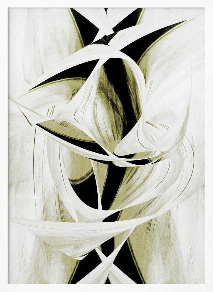 Wall art  Intertwined Shapes And Monochromatic Tones