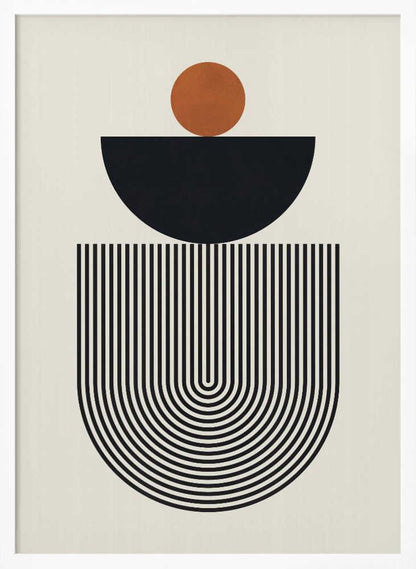 Wall art Geometric Shapes with a Black Semicircle