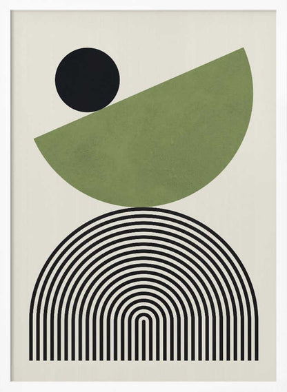 Wall art Geometric Shapes with a Black Circle