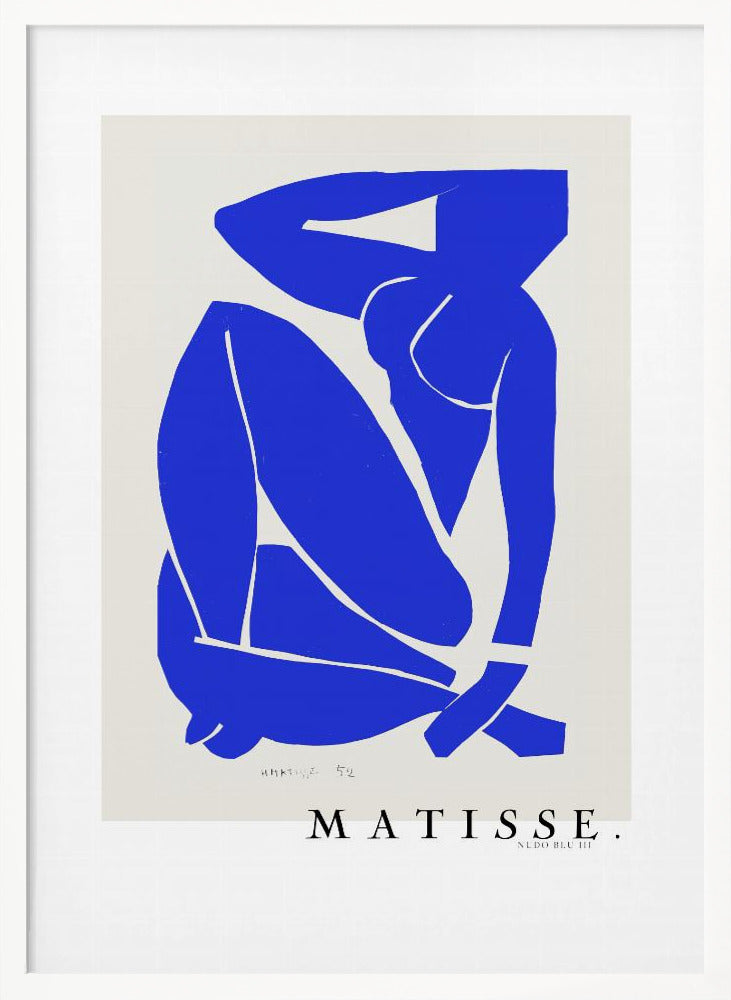 Artwork  Nudo Blu III 1952 Boarder 36X48-inches