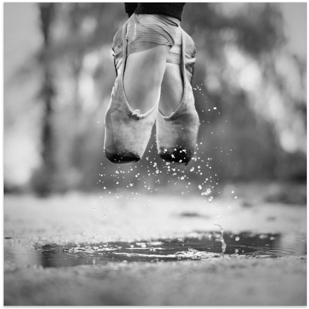 Artwork The day we went jumping in puddles24X24inches- White Frame