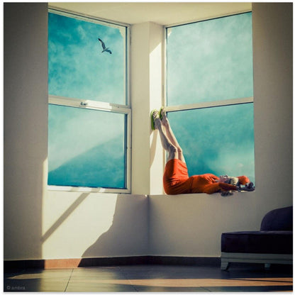 Artwork room with a view24X24inches- White Frame