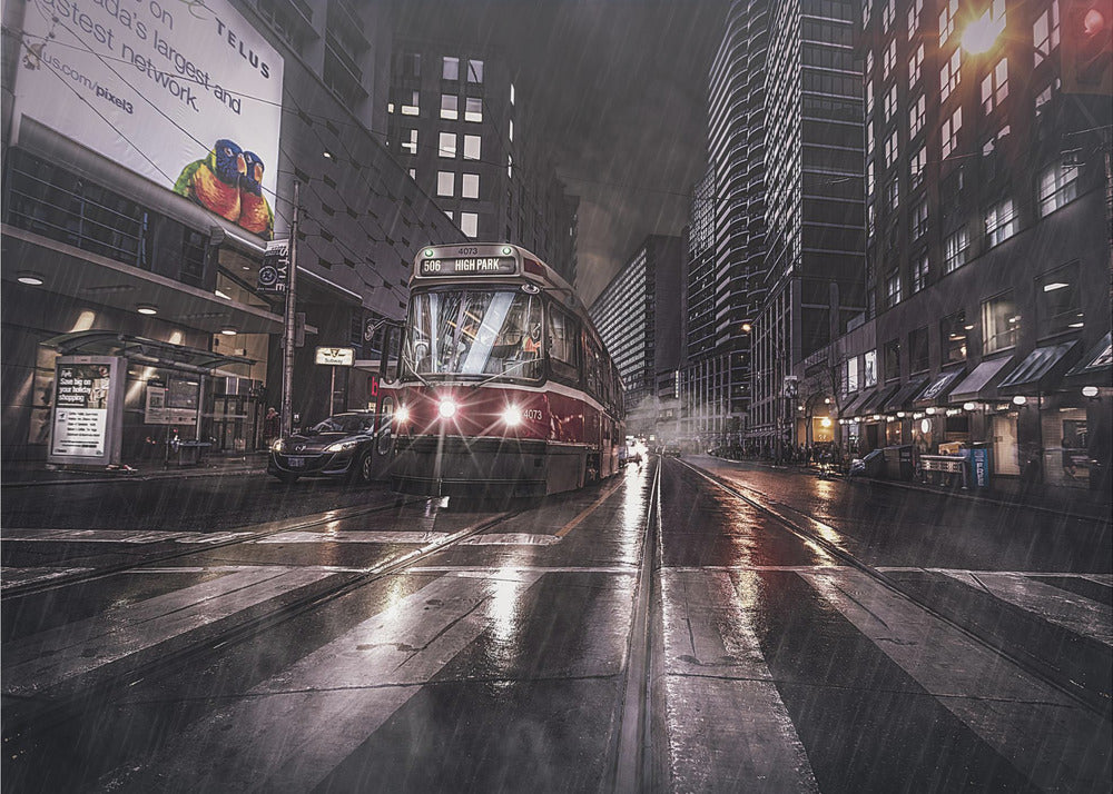  Street Stories - Toronto Wall Artwork In Black Floating Frame