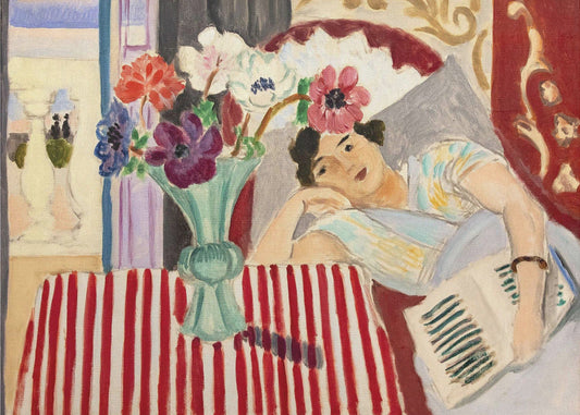 Artwork Femme Et Anémones 20X16-inches