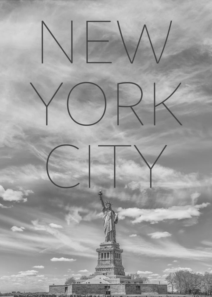 Wall art NYC Statue of Liberty | Text &amp; Skyline
