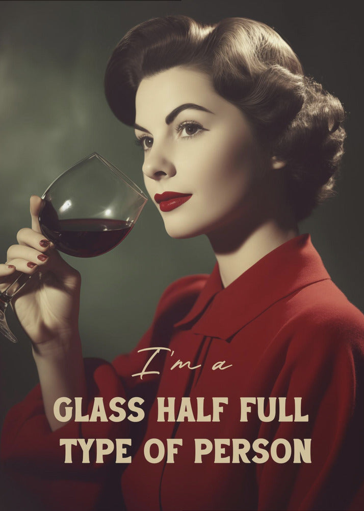 canvas prints #039 I'm a glass half full type of person24X36inches- Black Frame