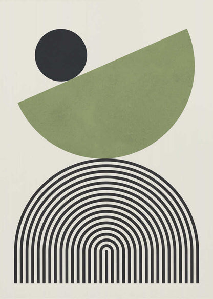 Wall art Geometric Shapes with a Black Circle